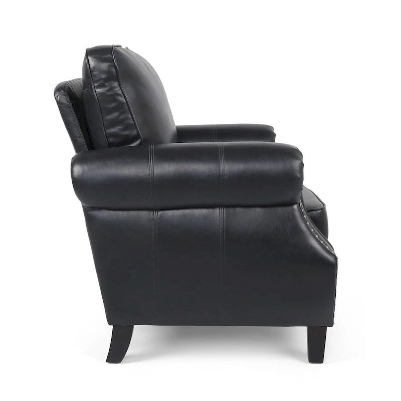 Dowd Faux Leather 3 Piece Club Chair and Sofa Set by Christopher Knight Home