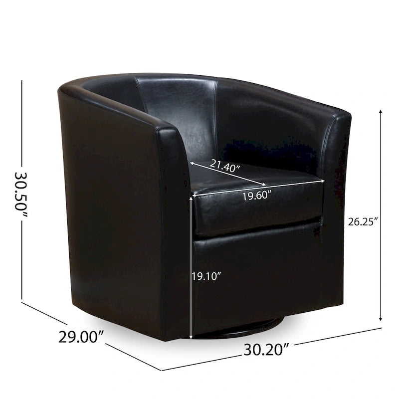Daymian Swivel Club Chair by Christopher Knight Home - 29.00  D x 30.20  W x 30.50  H
