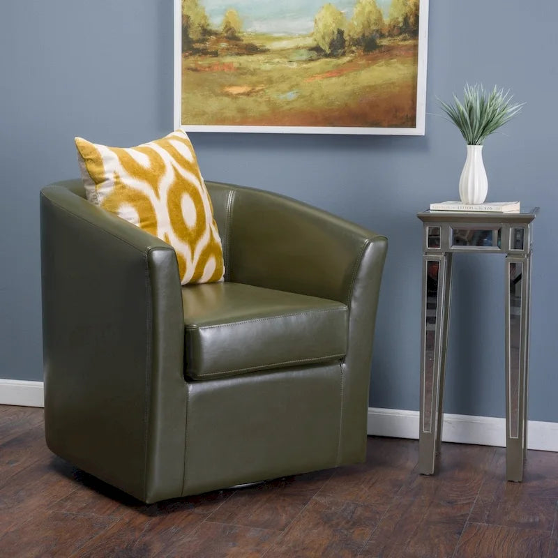 Daymian Swivel Club Chair by Christopher Knight Home - 29.00  D x 30.20  W x 30.50  H