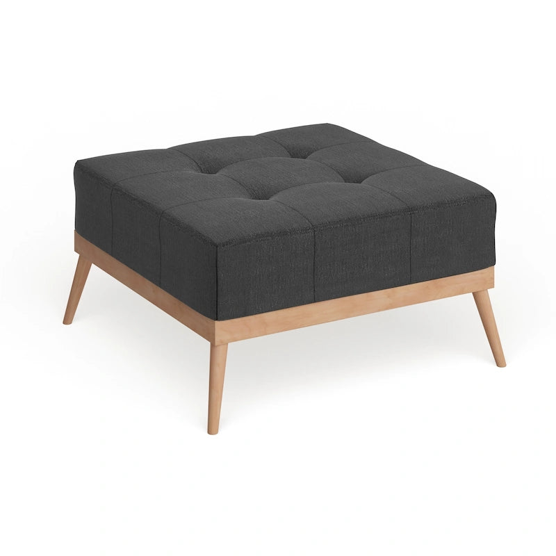 Christopher Knight Home Carson Lund Mid-century Tufted Fabric Square Ottoman Table