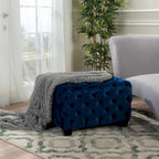 Jaymee Modern Glam Button Tufted Velvet Ottoman by Christopher Knight Home