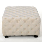 Jaymee Modern Glam Button Tufted Velvet Ottoman by Christopher Knight Home