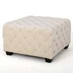 Jaymee Modern Glam Button Tufted Velvet Ottoman by Christopher Knight Home