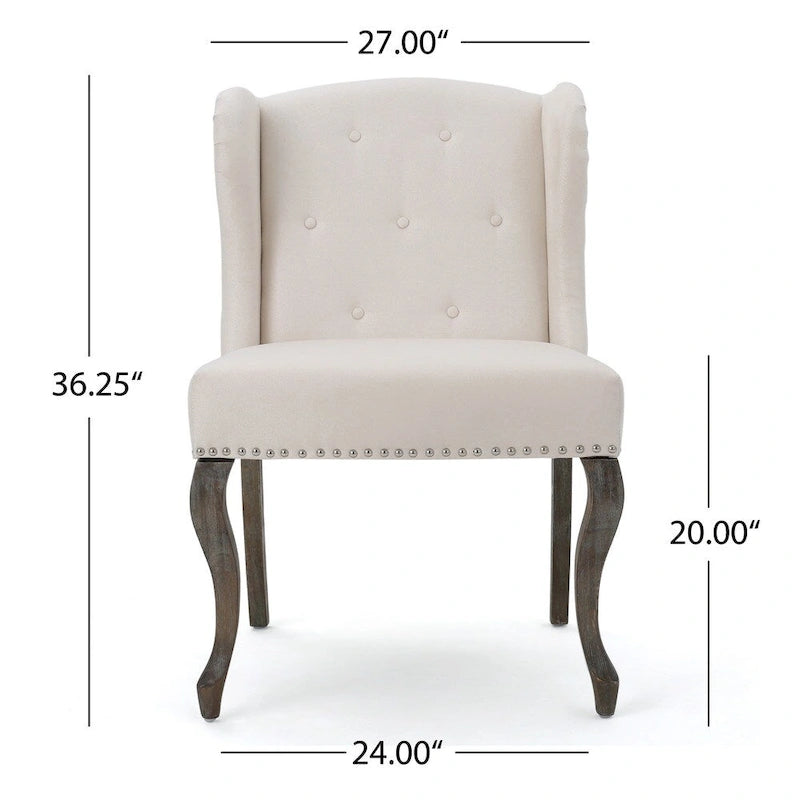 Niclas Wing Back Studded Fabric Accent Chairs (Set of 2) by Christopher Knight Home