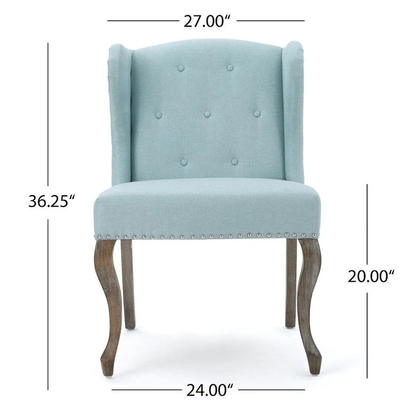Niclas Wing Back Studded Fabric Accent Chairs (Set of 2) by Christopher Knight Home