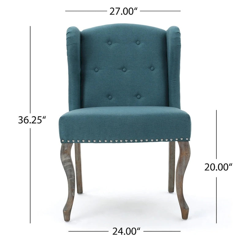 Niclas Wing Back Studded Fabric Accent Chairs (Set of 2) by Christopher Knight Home