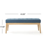 Saxon Mid-century Tufted Fabric Ottoman Bench by Christopher Knight Home - 43.00 L x 15.75 W x 17.00 H