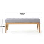 Saxon Mid-century Tufted Fabric Ottoman Bench by Christopher Knight Home - 43.00 L x 15.75 W x 17.00 H