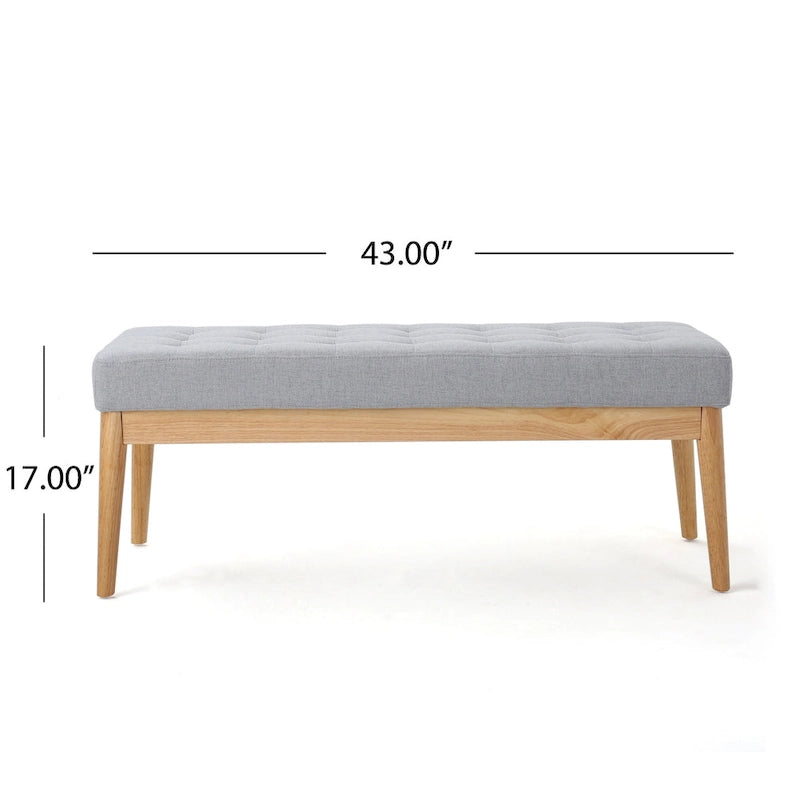 Saxon Mid-century Tufted Fabric Ottoman Bench by Christopher Knight Home - 43.00 L x 15.75 W x 17.00 H