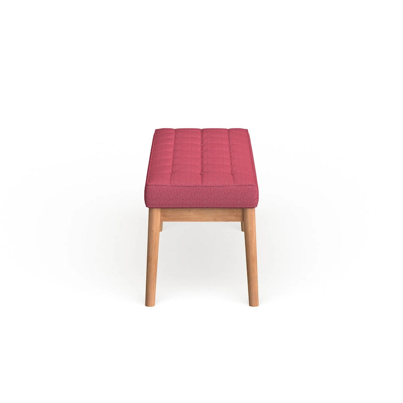 Saxon Mid-century Tufted Fabric Ottoman Bench by Christopher Knight Home - 43.00 L x 15.75 W x 17.00 H