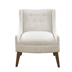 Beige-colored button-down fabric lounge chair