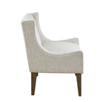 Beige-colored button-down fabric lounge chair