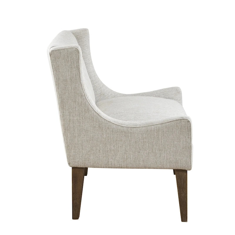 Beige-colored button-down fabric lounge chair