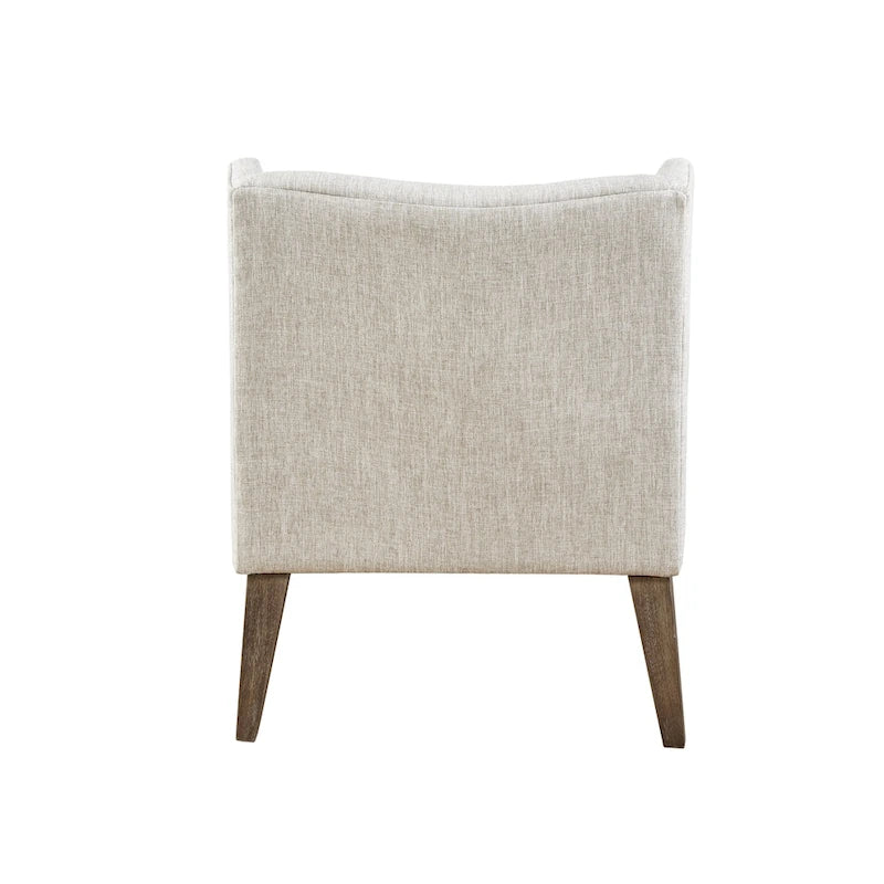 Beige-colored button-down fabric lounge chair