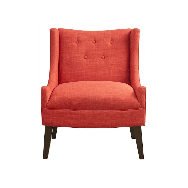 Beige-colored button-down fabric lounge chair