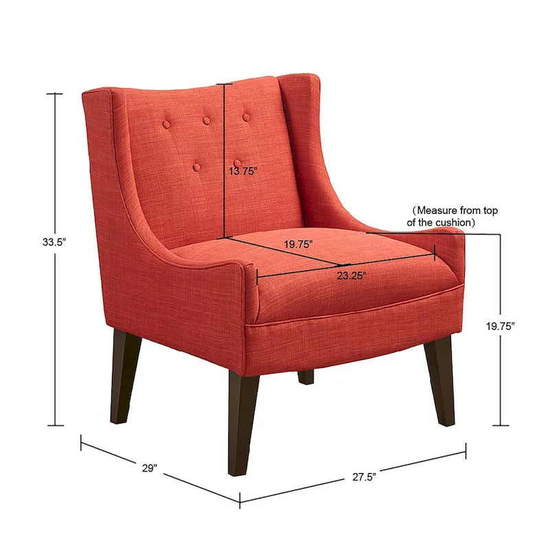 Beige-colored button-down fabric lounge chair