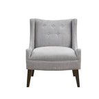 Beige-colored button-down fabric lounge chair