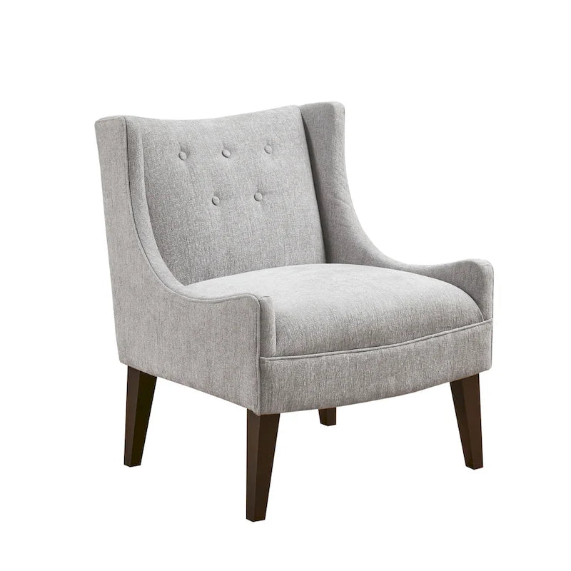 Beige-colored button-down fabric lounge chair