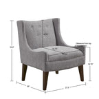 Beige-colored button-down fabric lounge chair