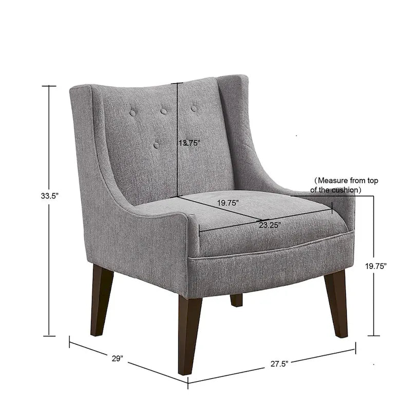 Beige-colored button-down fabric lounge chair