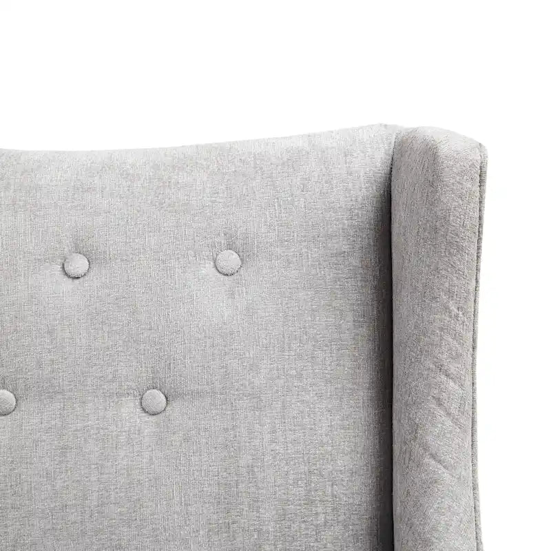 Beige-colored button-down fabric lounge chair
