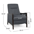 Veatch Contemporary Upholstered Pushback Recliner by Christopher Knight Home