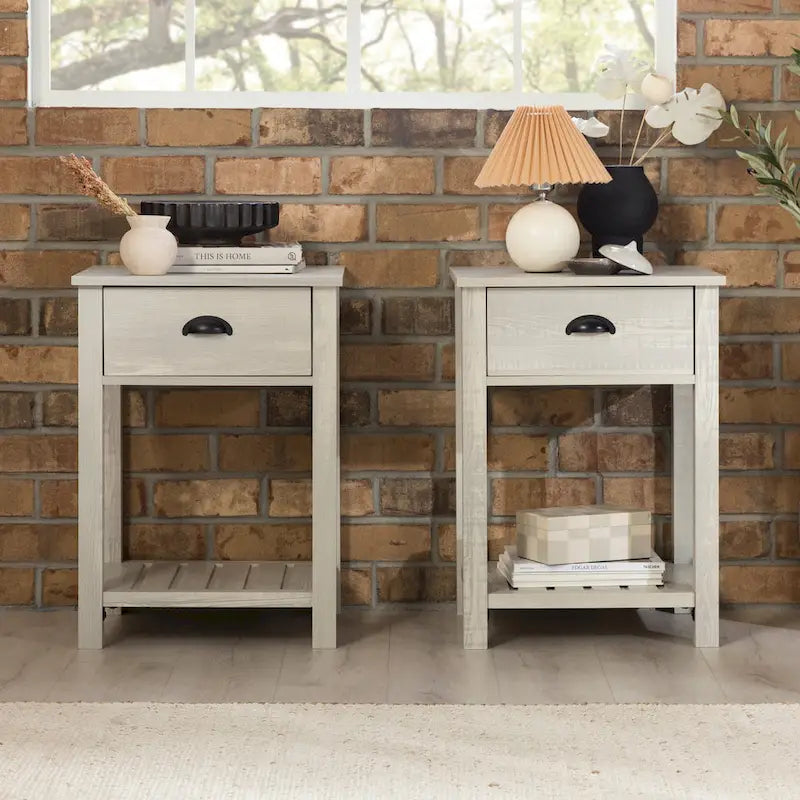 Middlebrook One-Drawer Farmhouse Nightstand, Set of 2