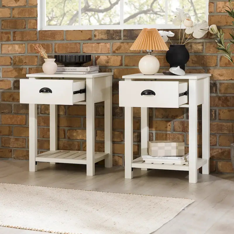 Middlebrook One-Drawer Farmhouse Nightstand, Set of 2