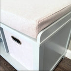 John Louis Home Solid Wood Entryway Bench with 1 Shoe Cubbies Grey