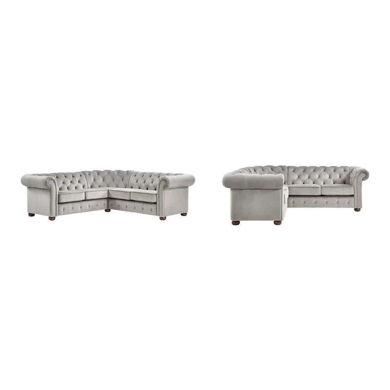 Gdansk 5-Seat L-Shaped Chesterfield Sectional Sofa