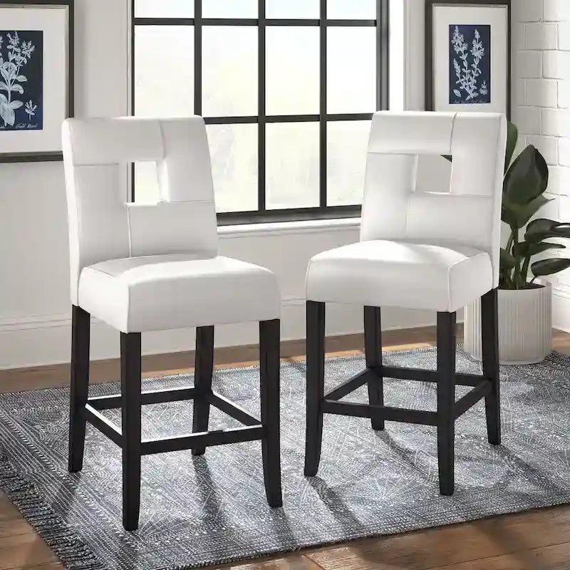 Brda Keyhole Counter Height High Back Stools (Set of 2) - Stool