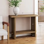Nathan James Virgo Farmhouse 2-Tier Console Table in Wire-Brushed Wood Finish