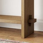 Nathan James Virgo Farmhouse 2-Tier Console Table in Wire-Brushed Wood Finish