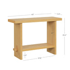 Nathan James Virgo Farmhouse 2-Tier Console Table in Wire-Brushed Wood Finish