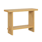 Nathan James Virgo Farmhouse 2-Tier Console Table in Wire-Brushed Wood Finish