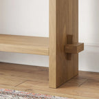 Nathan James Virgo Farmhouse 2-Tier Console Table in Wire-Brushed Wood Finish