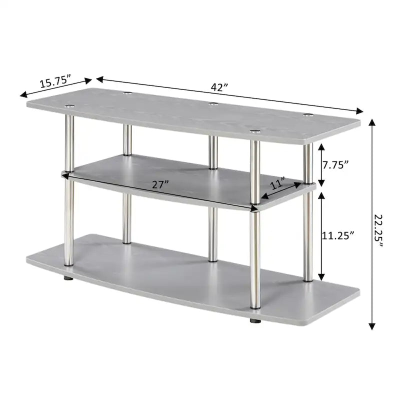 Convenience Concepts Designs2Go No Tools 3 Tier Wide TV Stand