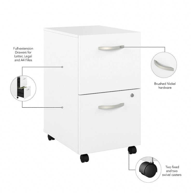 Hybrid 2 Drawer Mobile File Cabinet by Bush Business Furniture