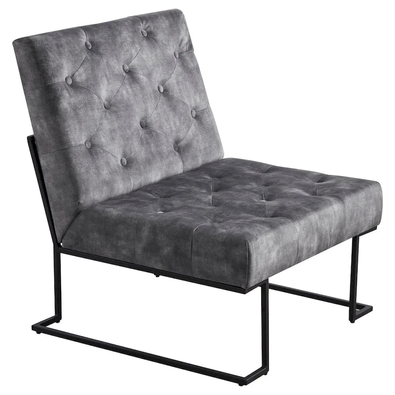 Corvus Savannah Tufted Velvet Upholstered Lounge Accent Chair