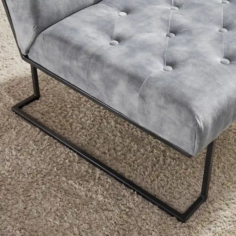 Corvus Savannah Tufted Velvet Upholstered Lounge Accent Chair