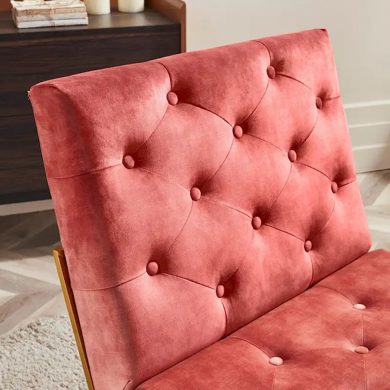 Corvus Savannah Tufted Velvet Upholstered Lounge Accent Chair