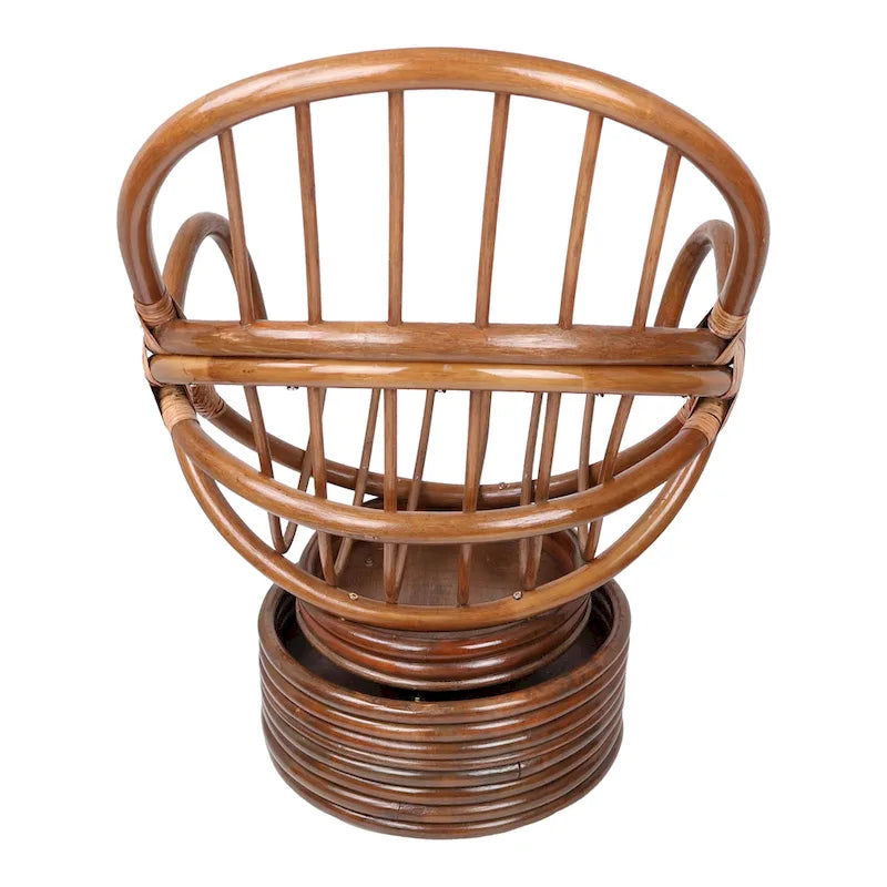 Bali Rattan Swivel Rocker with Solid All-Weather Cushion
