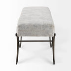 Ayla Gray Fabric Seat w/ Dark Nickel Metal Frame Bench