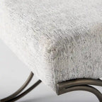 Ayla Gray Fabric Seat w/ Dark Nickel Metal Frame Bench