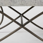 Ayla Gray Fabric Seat w/ Dark Nickel Metal Frame Bench