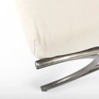 Ayla Gray Fabric Seat w/ Dark Nickel Metal Frame Bench