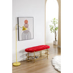 Velvet Upholstered Tufted End of Bench for Living Room/Bedroom
