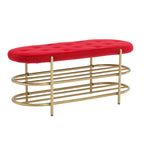 Velvet Upholstered Tufted End of Bench for Living Room/Bedroom