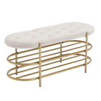 Velvet Upholstered Tufted End of Bench for Living Room/Bedroom