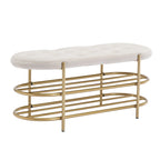 Velvet Upholstered Tufted End of Bench for Living Room/Bedroom